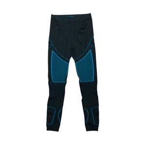 Nooyme Athletic Leggings Black Teal‎ Compression Workout Gym Pants Small